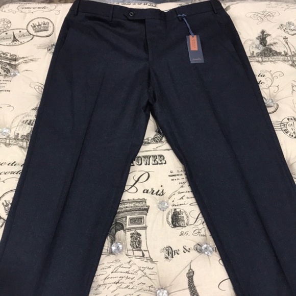 ZANELLA Parker Flat Front Wool Pants - Picture 2 of 3